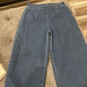 Women’s wide  leg poncho jean pants